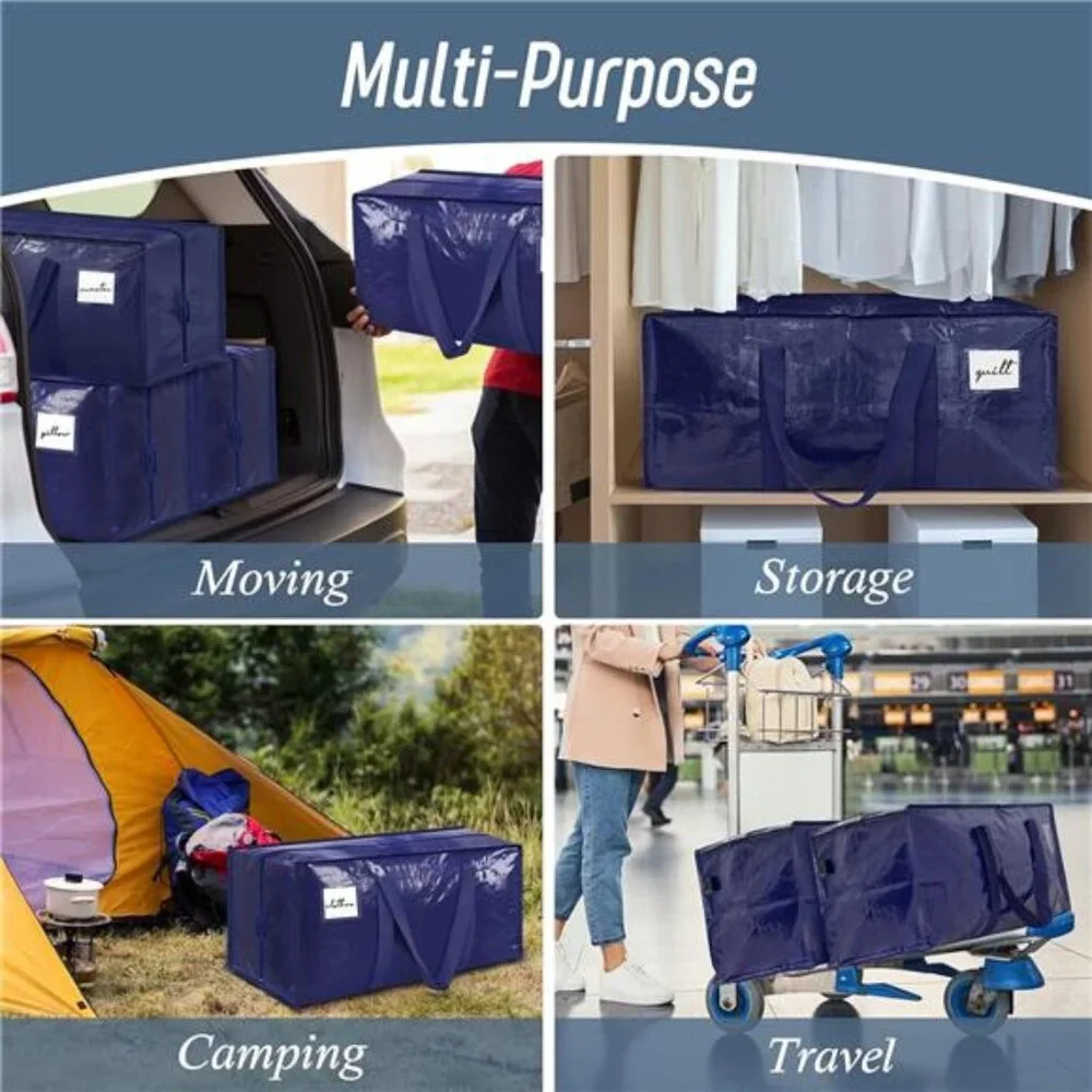 6 Pack Extra Heavy Duty Large Moving Bags with Strong Zipper & Comfortable